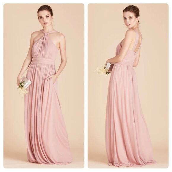 Birdy Grey Kiko Mesh Halter‎ Formal Bridesmaid Dress in Dusty Rose Size S NWT - Picture 1 of 10